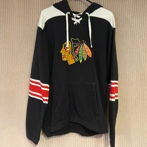 Blackhawks hockey lace up hoodie